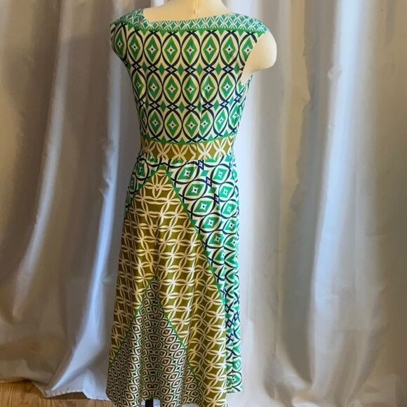 NWOT LONDON TIMES size 4 dress in geo pattern multicolored - Picture 7 of 10